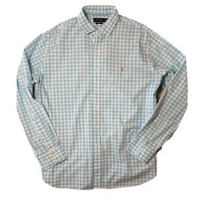 Polo Ralph Lauren Men's Spring Blue Gingham Button Down Non Iron Shirt Sz XXL